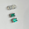 Emerald Cut Bezel Earrings