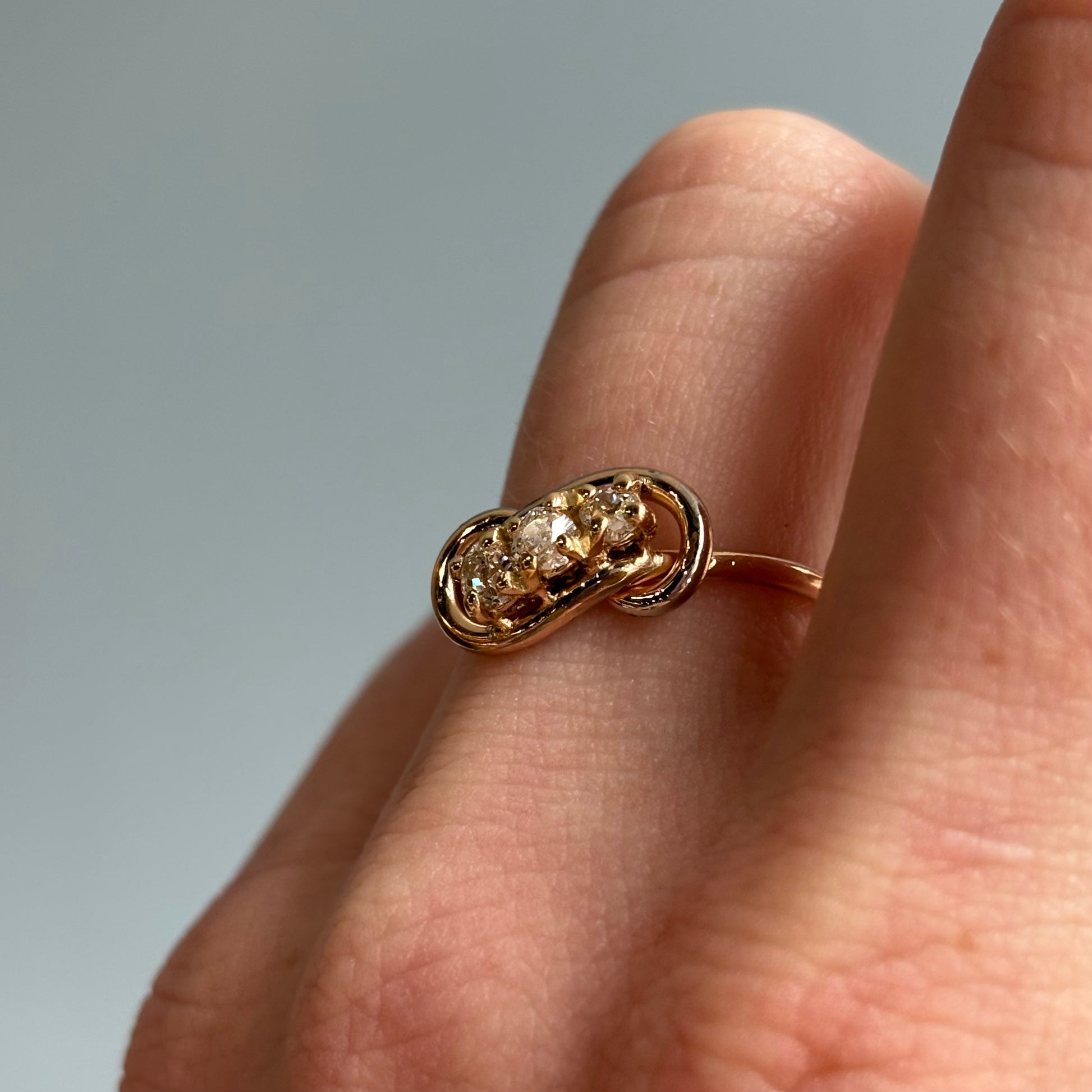Victorian 0.30 CTW Diamond Snake Ring | 10K Yellow Gold | Vintage