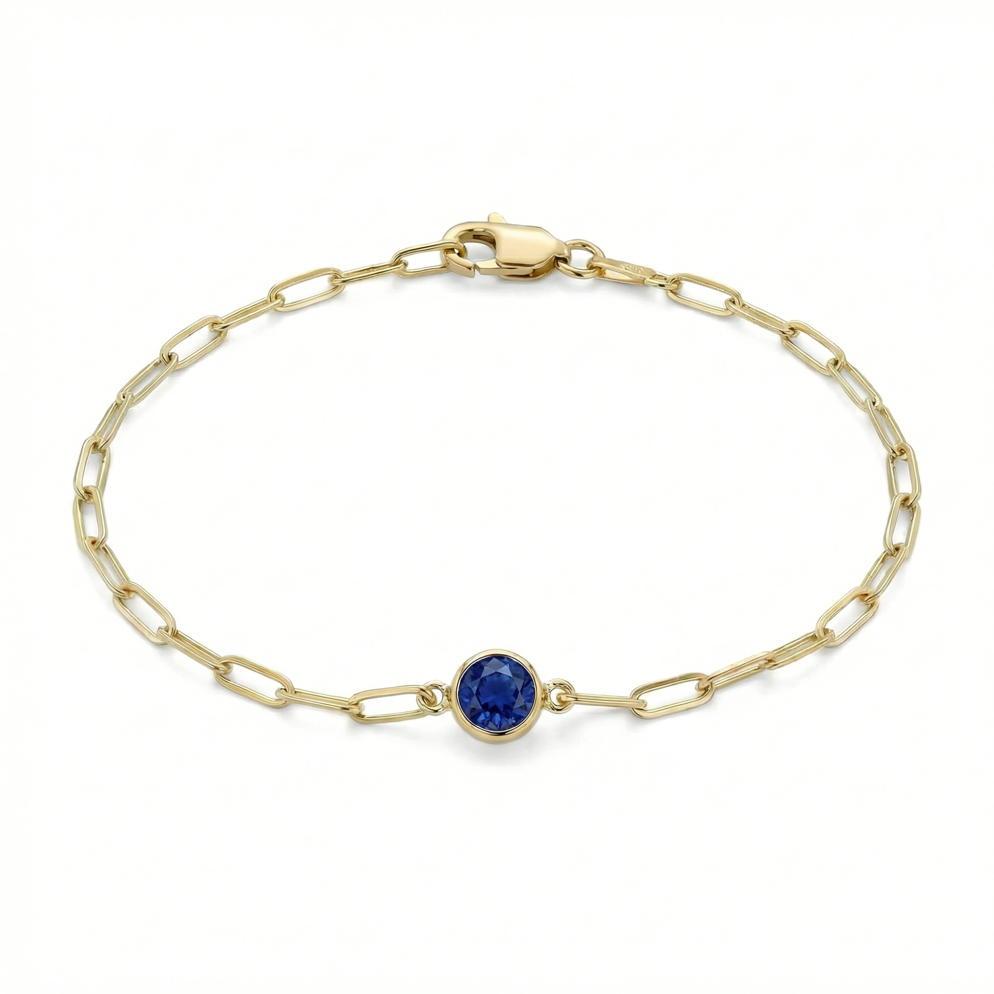 The Paperclip Bezel Bracelet | Lab-Grown Blue Sapphire