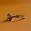 Diamond Ring with Crescent Accent