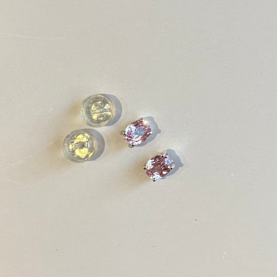 Pink Sapphire Studs