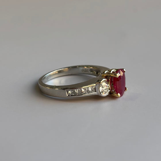Platinum Oval Ruby