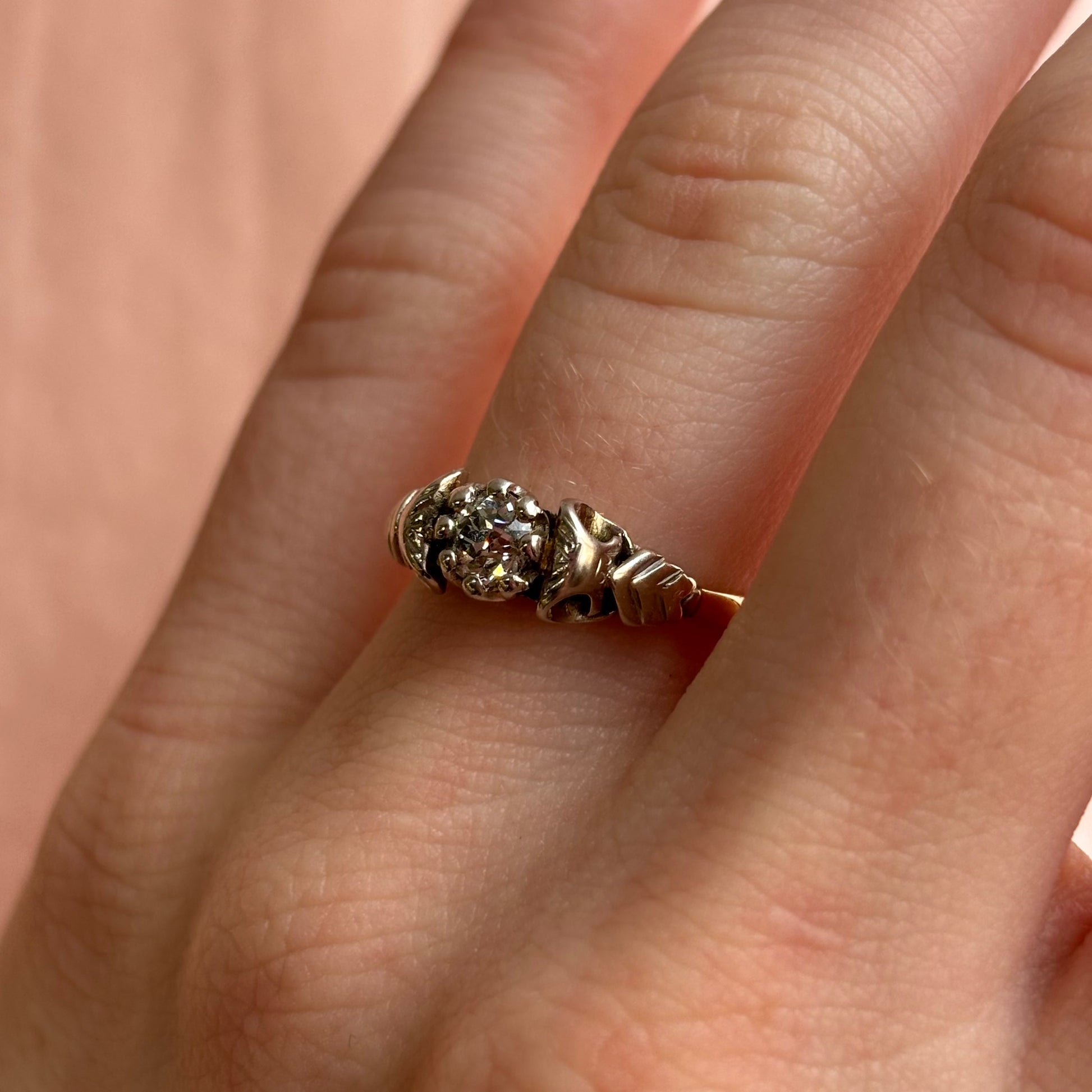 0.35CT Old European Cut Diamond Arrow Tree Ring | Vintage