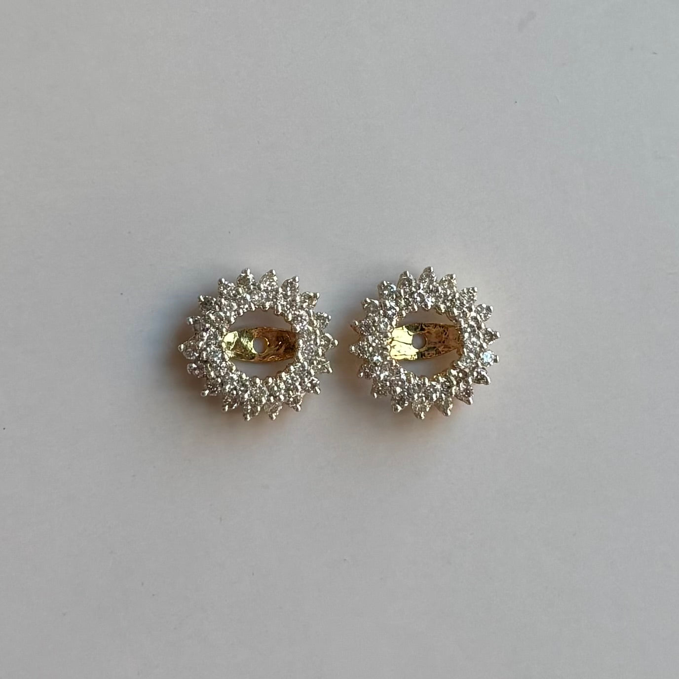 Natural Diamond Halo Earring Jackets | 0.75 CTW | 14K Yellow Gold