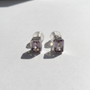 Emerald Cut Bezel Studs | Alexandrite | Sterling Silver