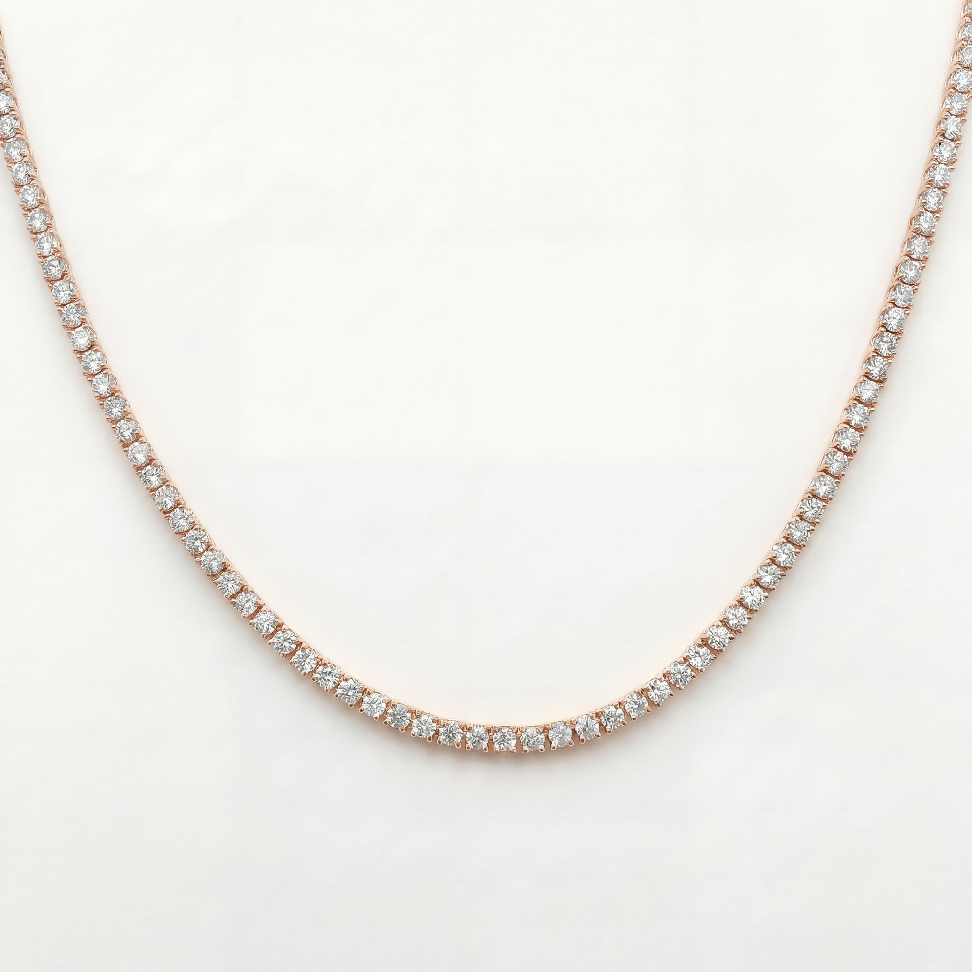 7.30 CTW Lab-Grown Diamond Tennis Necklace | 18" | 14K Gold