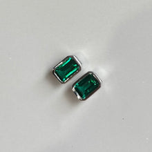  Emerald Cut Bezel Earrings
