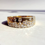 Brushed Finish Pave Scattered Diamond Band