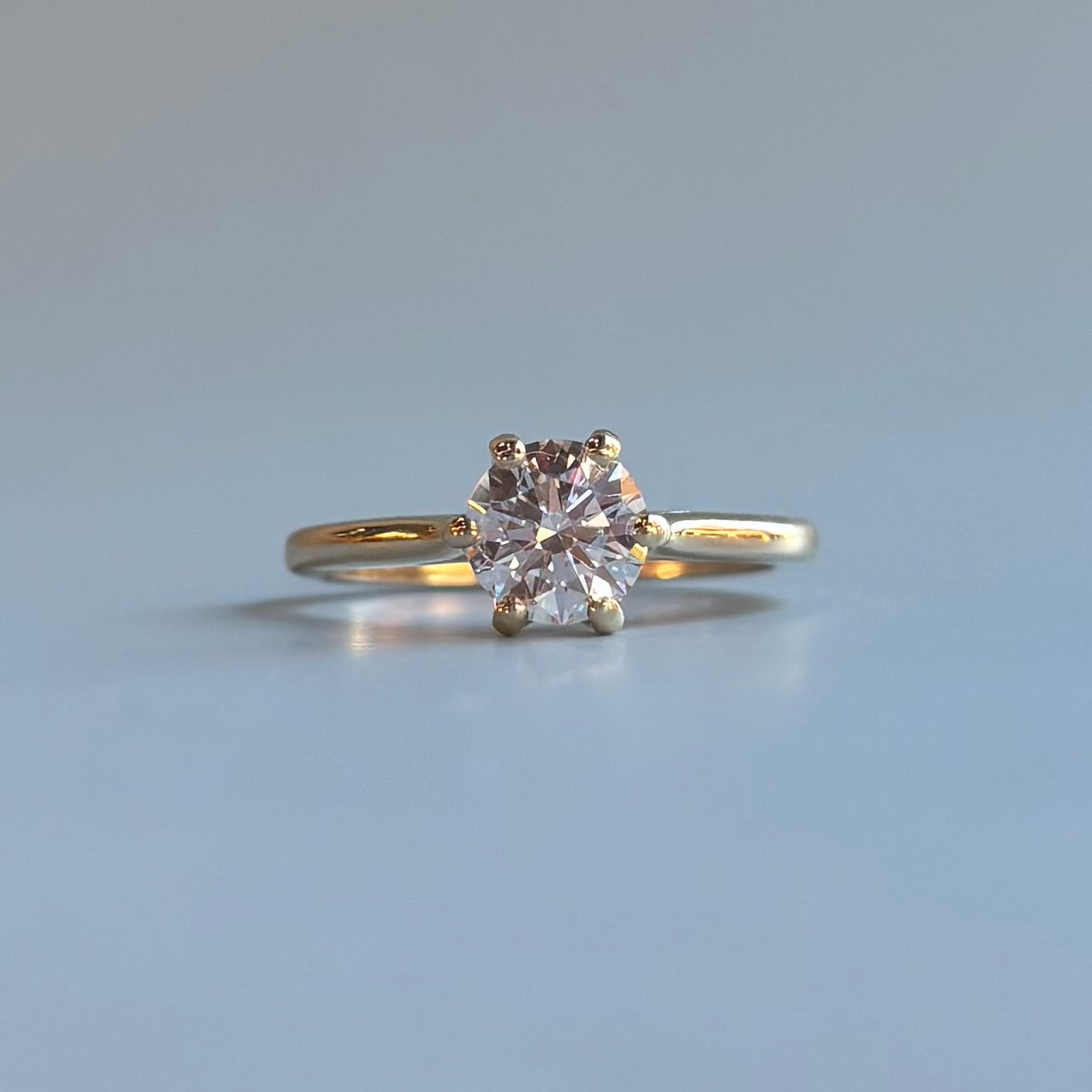 Lotus Flower Lab-Grown Diamond Solitaire | 1.02 CT | 14K Yellow Gold | D Color, VVS2 Clarity