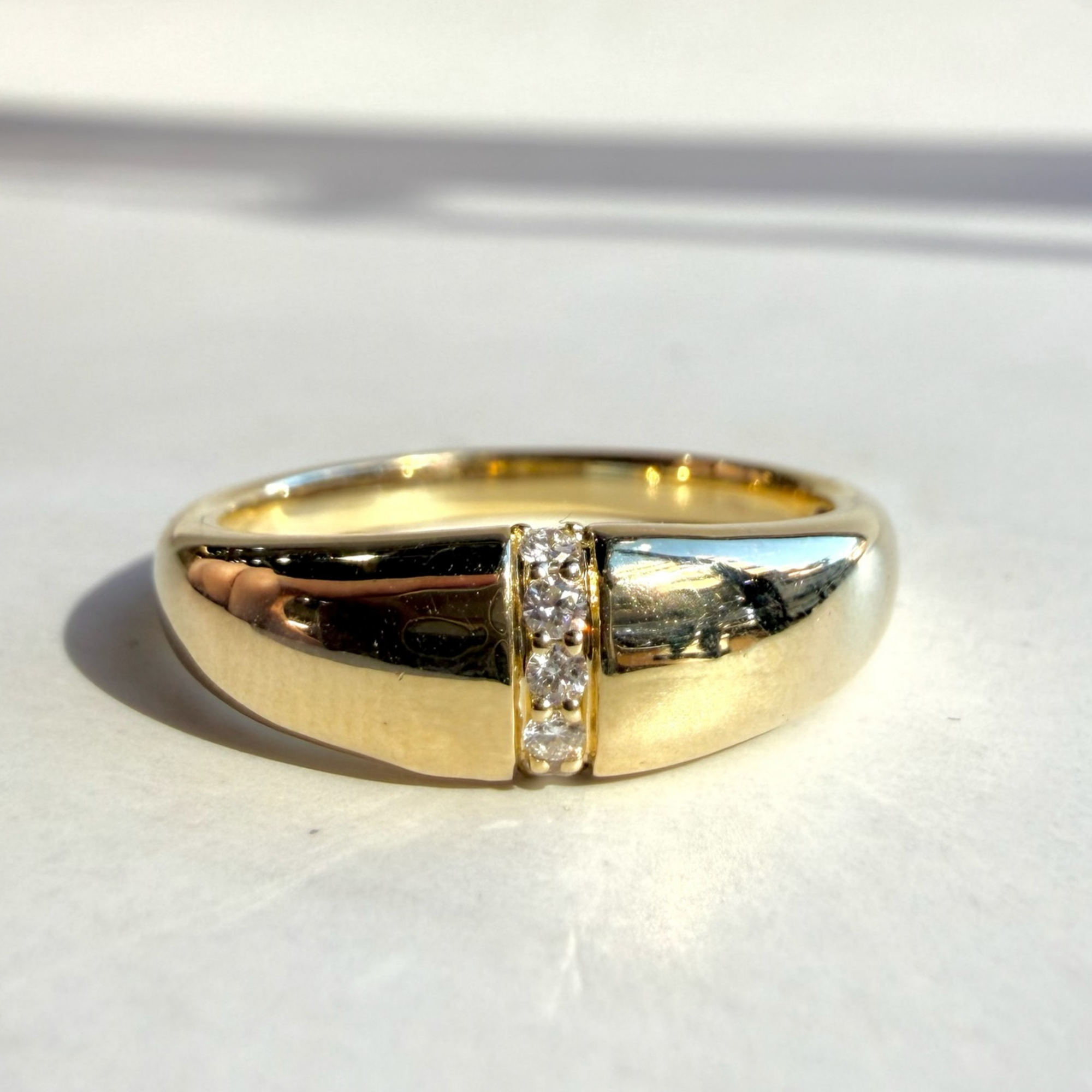 Domed Diamond Line Band