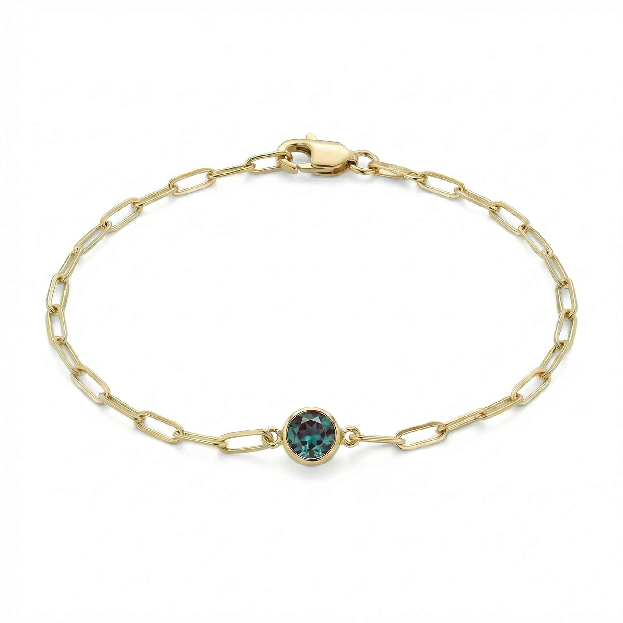 The Paperclip Bezel Bracelet | Lab-Grown Alexandrite