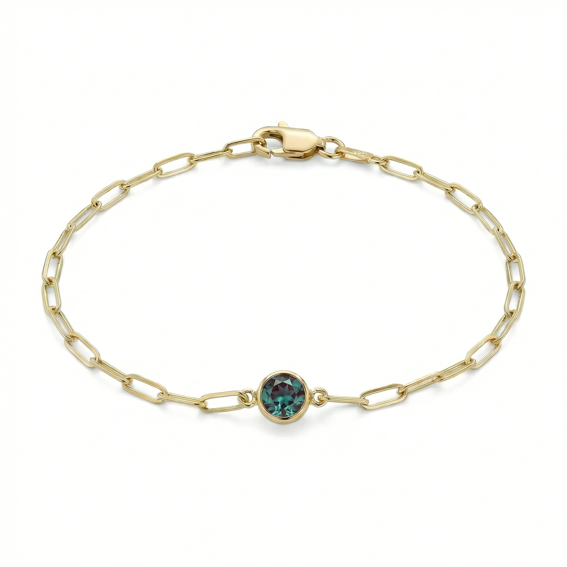 The Paperclip Bezel Bracelet | Lab-Grown Alexandrite