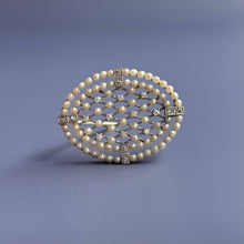  14k Edwardian Diamond and Pearl Pin