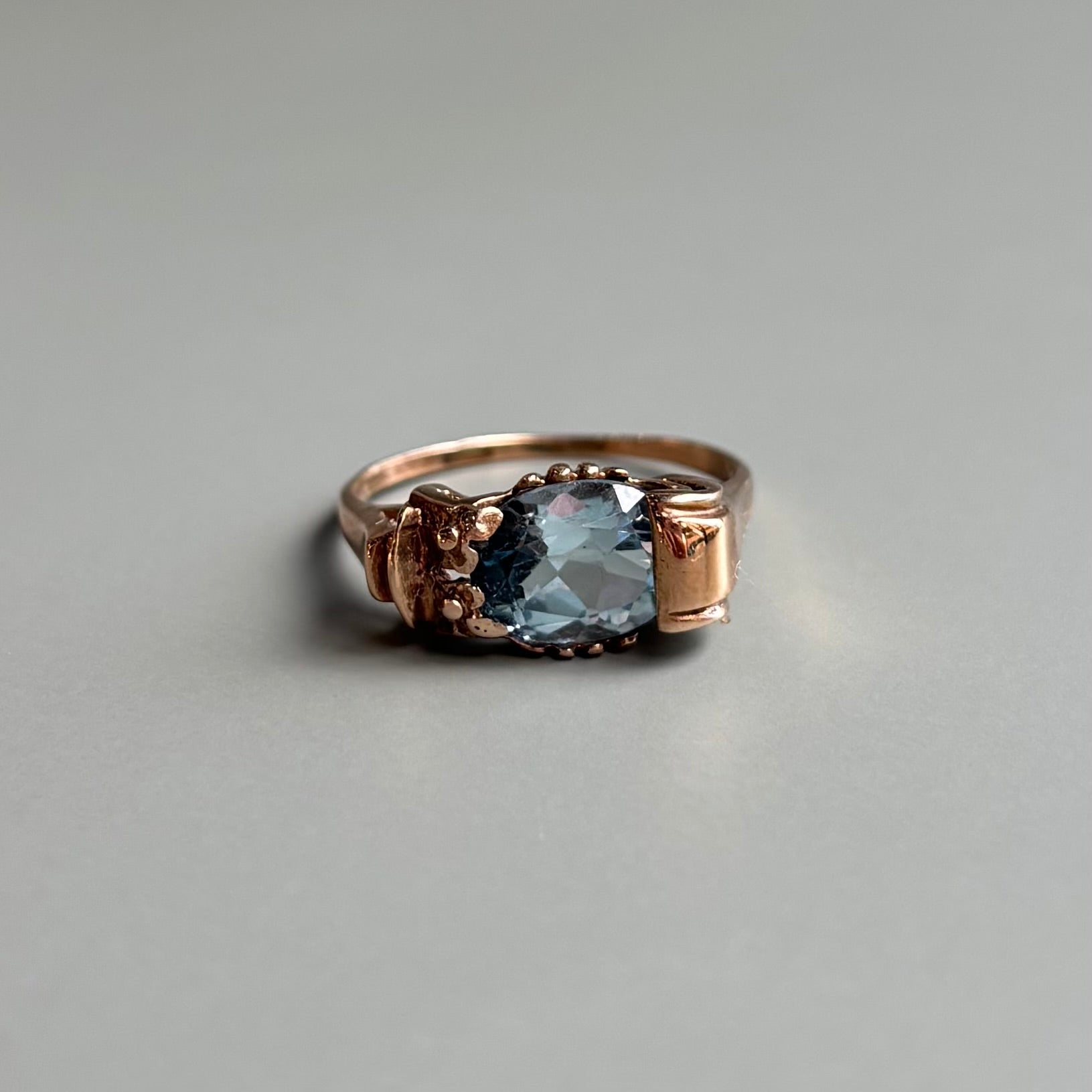 Victorian Aquamarine Ring | 14K Yellow Gold | Vintage