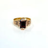 Victorian Emerald Cut Garnet Ring