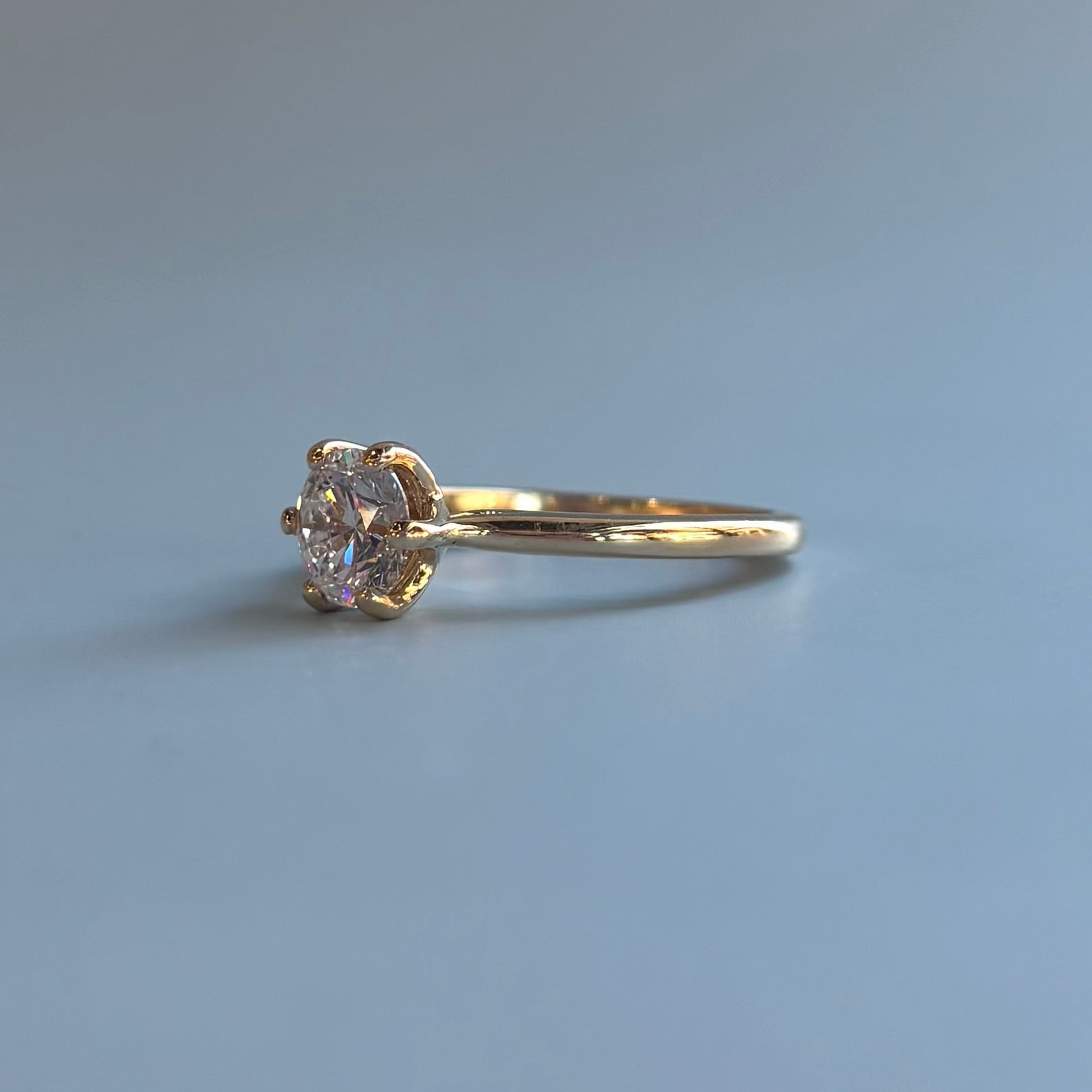 Lotus Flower Lab-Grown Diamond Solitaire | 1.02 CT | 14K Yellow Gold | D Color, VVS2 Clarity