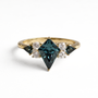 Kite Cut Alexandrite Ring | Lab-Grown Diamond | 14K Yellow Gold
