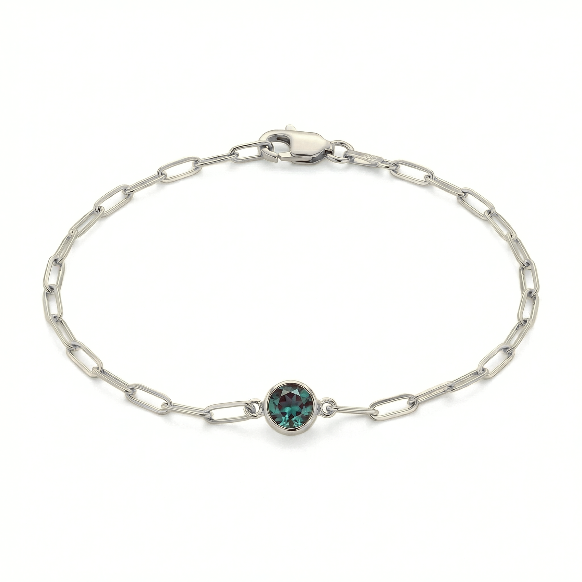 The Paperclip Bezel Bracelet | Lab-Grown Alexandrite