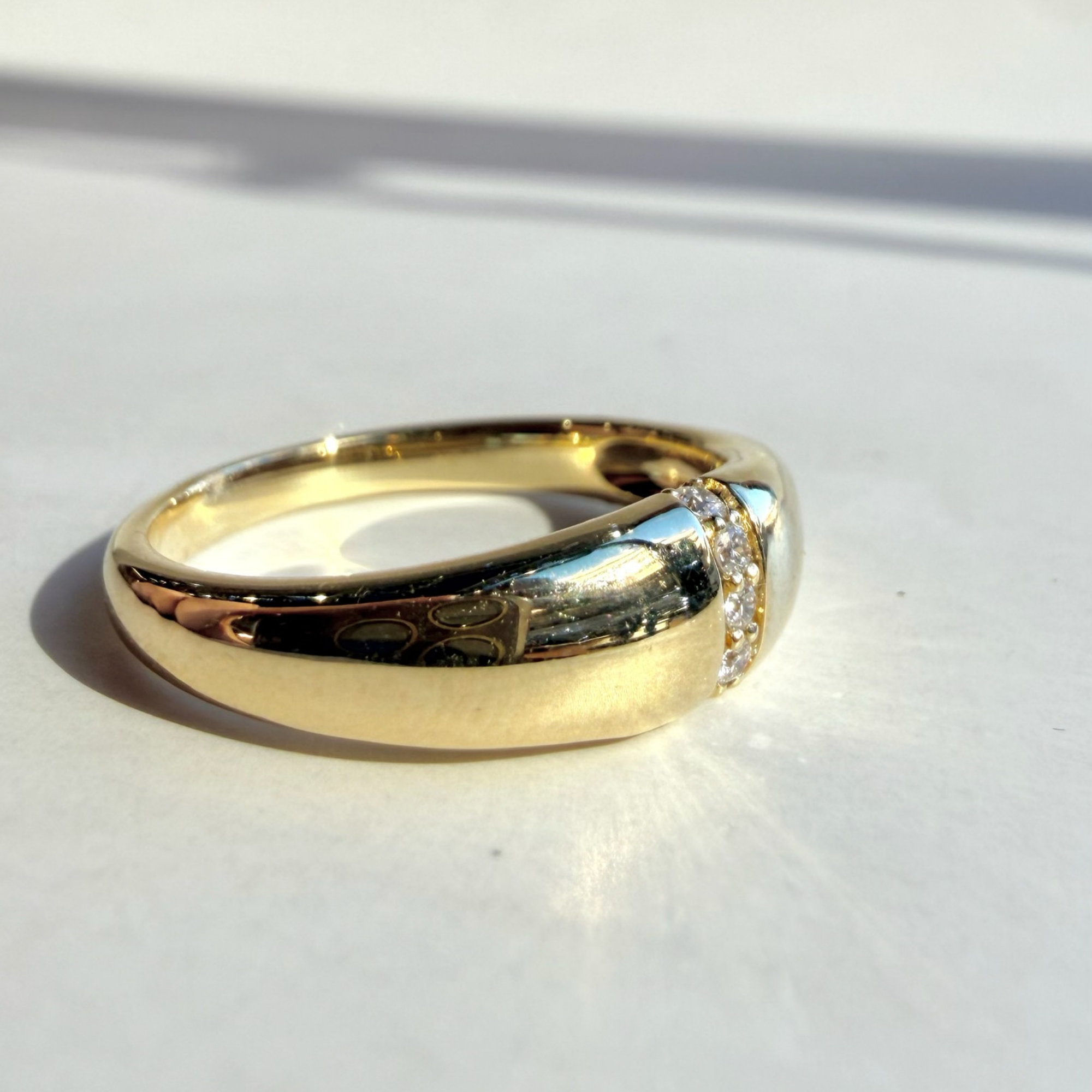 Domed Diamond Line Band