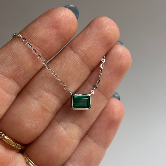 East-West Emerald Pendant