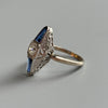 1920 Bullet Cut Sapphire Ring