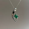 Princess Cut Emerald Necklace