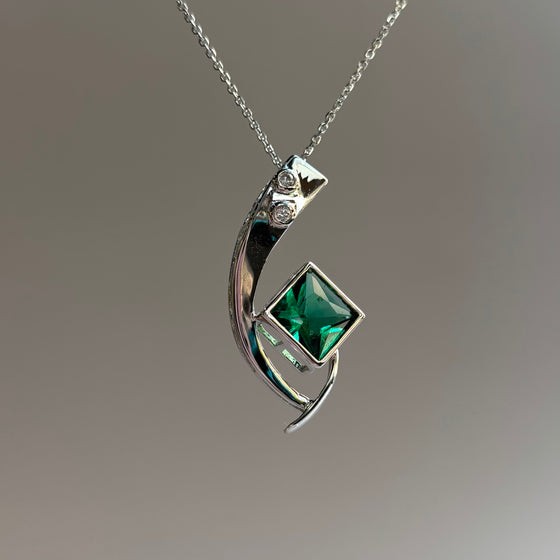 Princess Cut Emerald Necklace