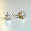 14k Yellow Gold Diamond Screw Back Studs 2.04 ct