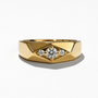 Geometric Three-Stone Diamond Mens Band