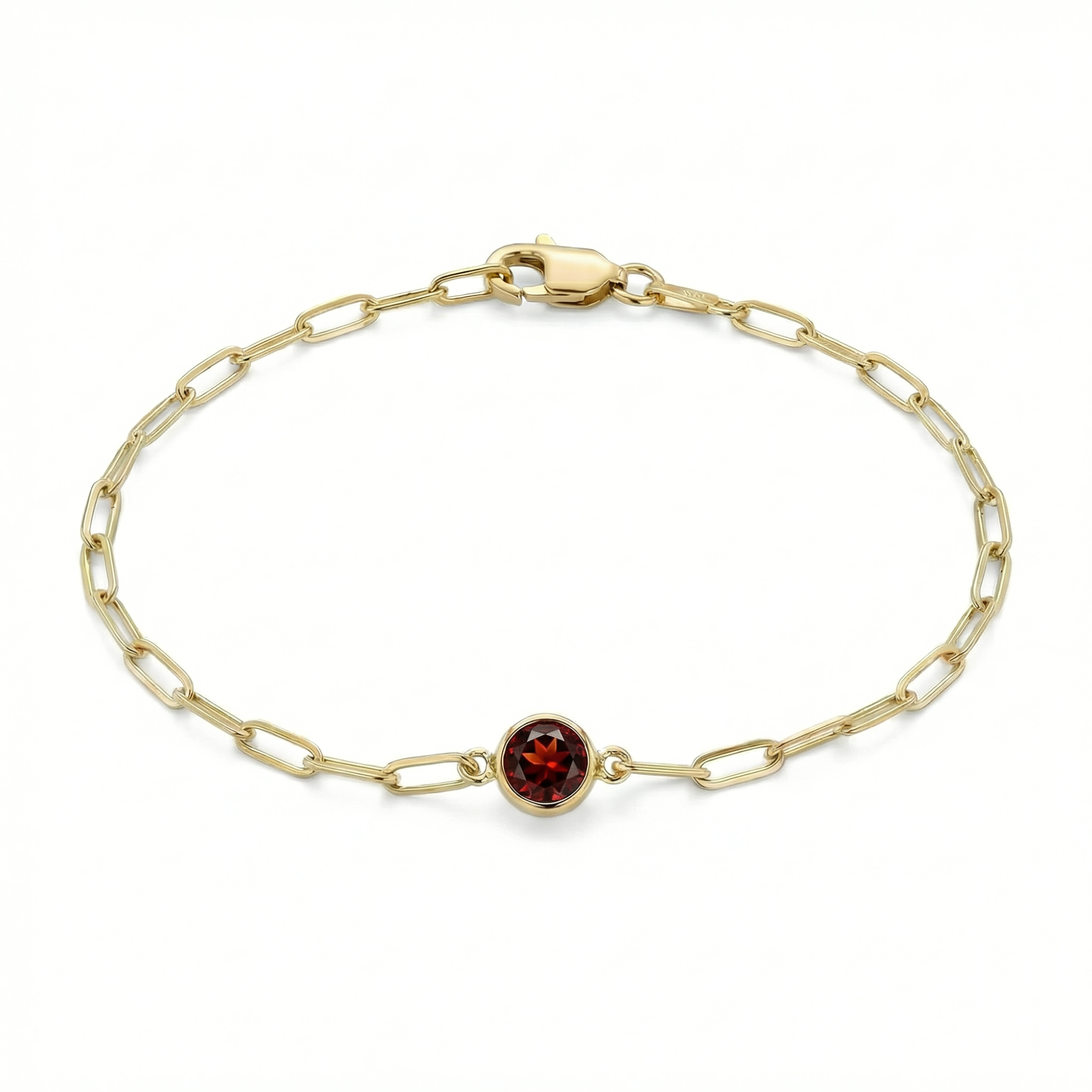 The Paperclip Bezel Bracelet | Garnet