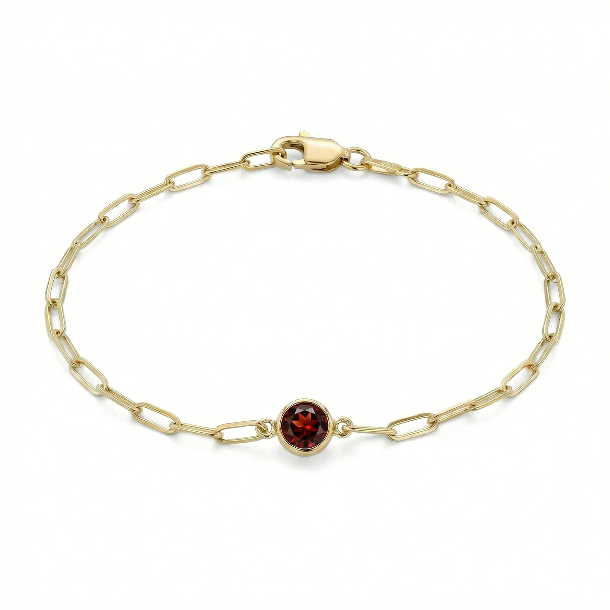 The Paperclip Bezel Bracelet | Garnet
