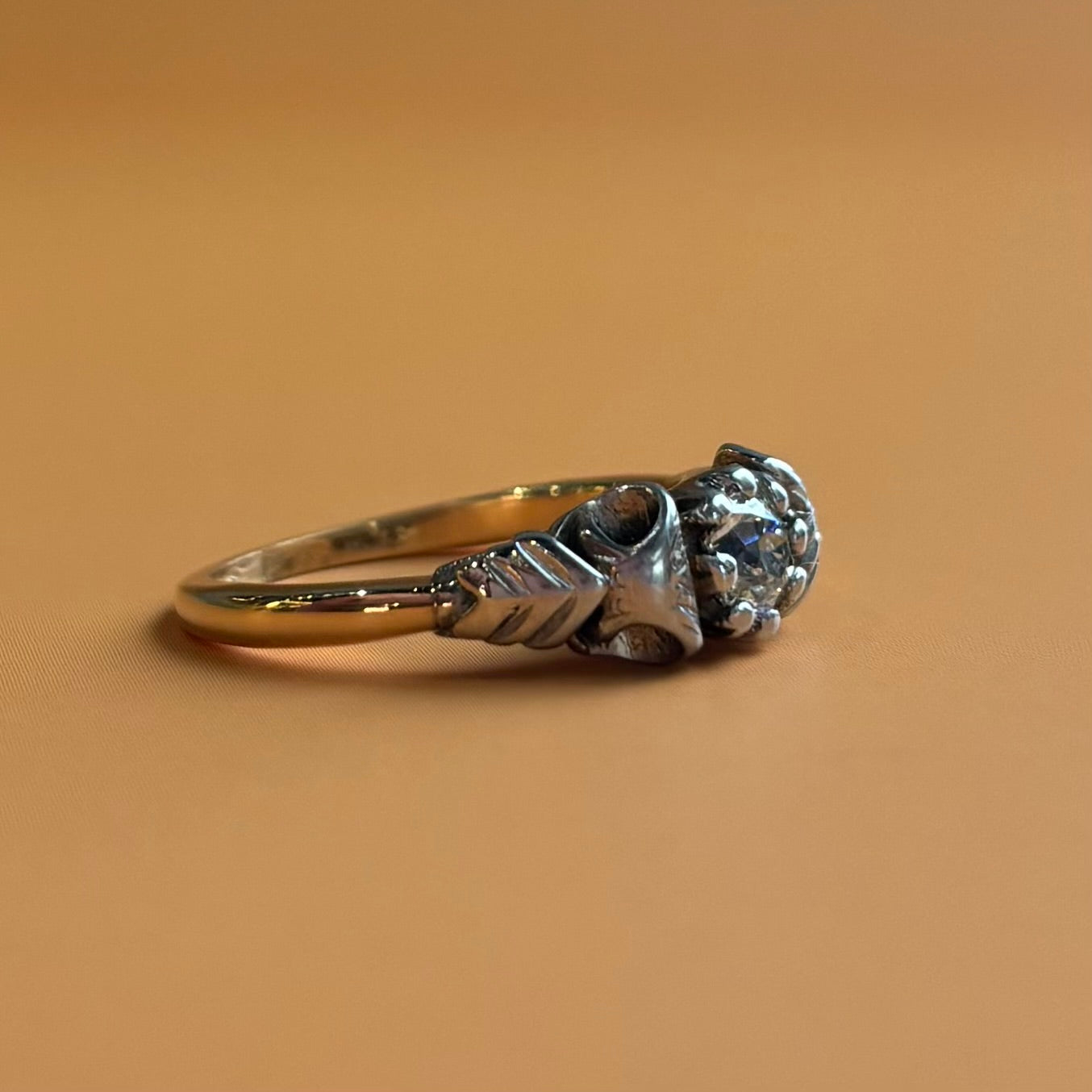 0.35CT Old European Cut Diamond Arrow Tree Ring | Vintage