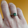 Green Sapphire Three-Stone Ring