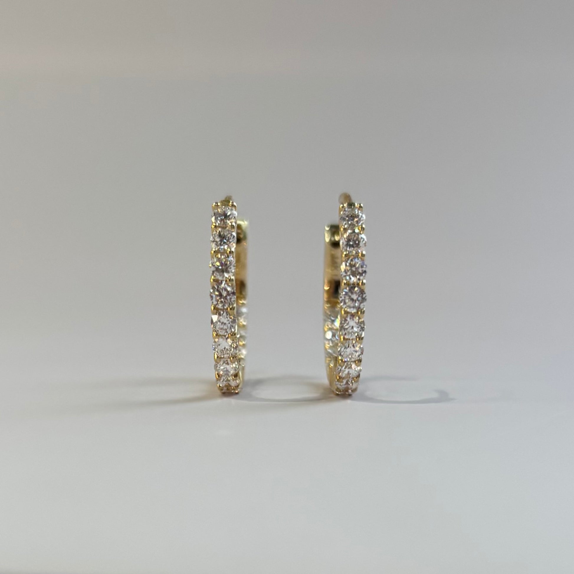 Lab-Grown Diamond Inside-Outside Hoop Earrings | 2.32 CTW | 14K Yellow Gold