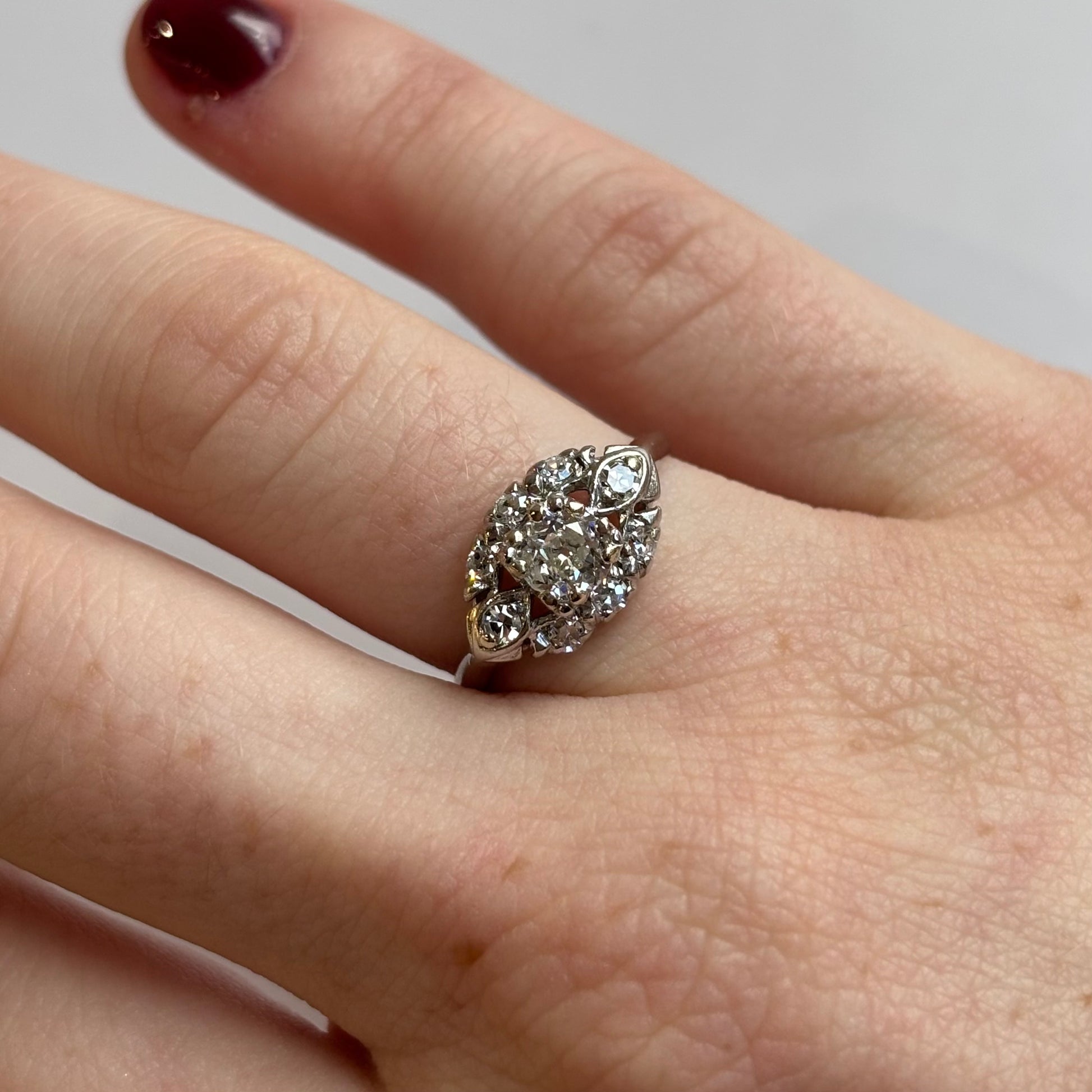 Art Deco 0.65CTW Diamond Engagement Ring | Platinum | Vintage