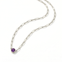 The Paperclip Bezel Necklace | Amethyst