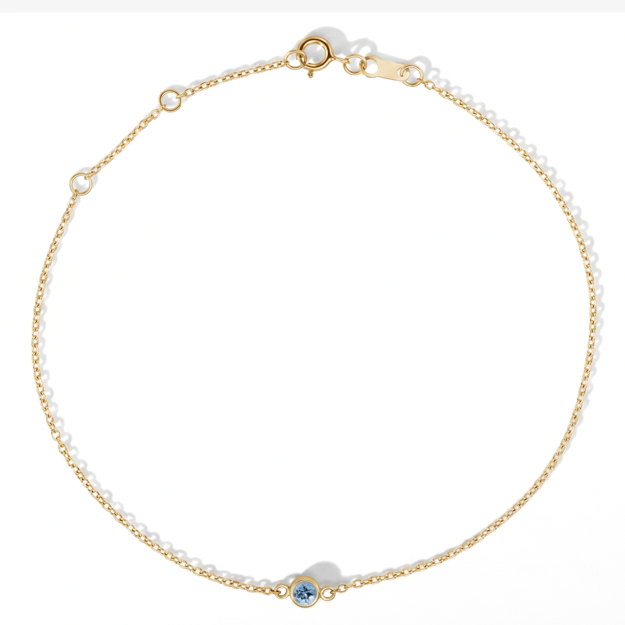 The Sol Bracelet | Natural Aquamarine | Cable Chain