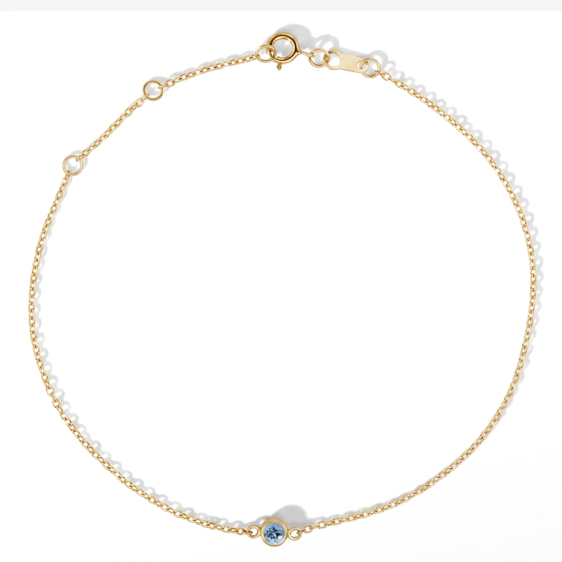 The Sol Bracelet | Natural Aquamarine | Cable Chain