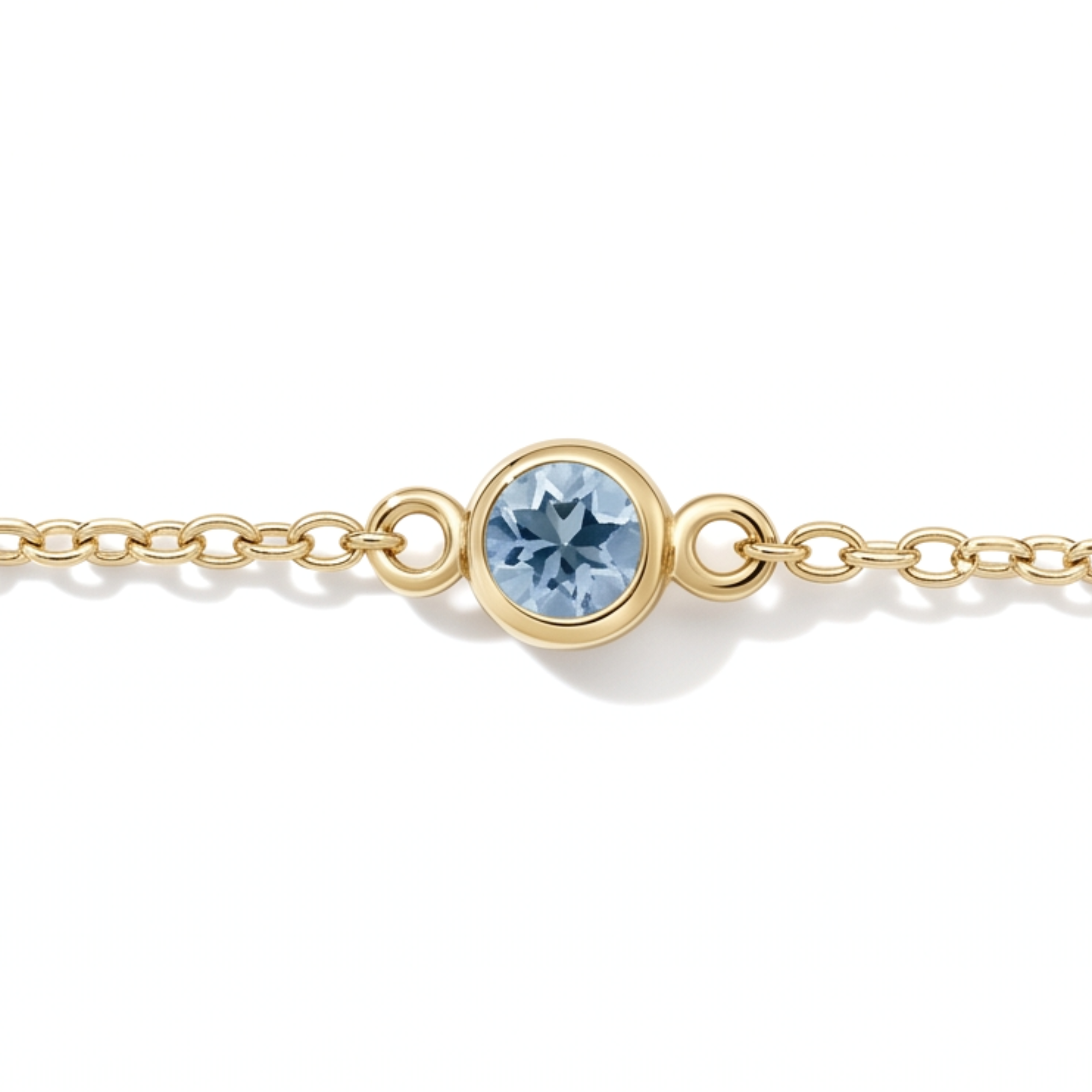 The Sol Bracelet | Natural Aquamarine | Cable Chain