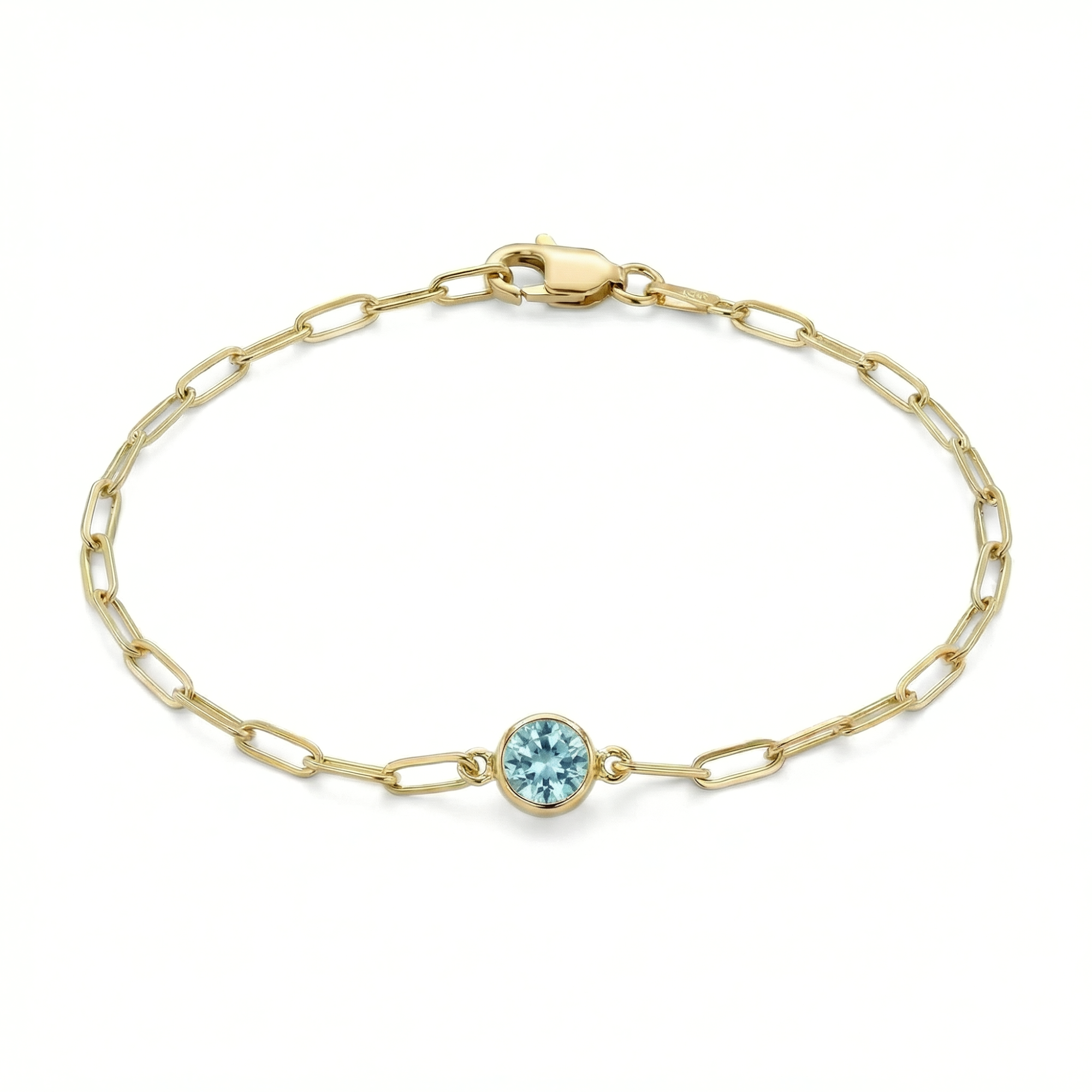 The Paperclip Bezel Bracelet | Aquamarine