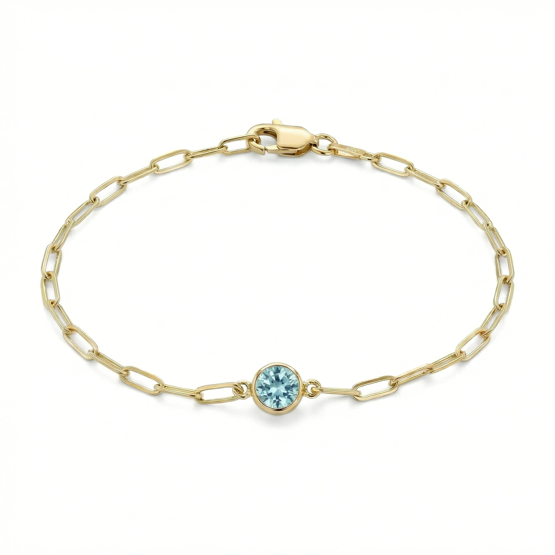 The Paperclip Bezel Bracelet | Aquamarine