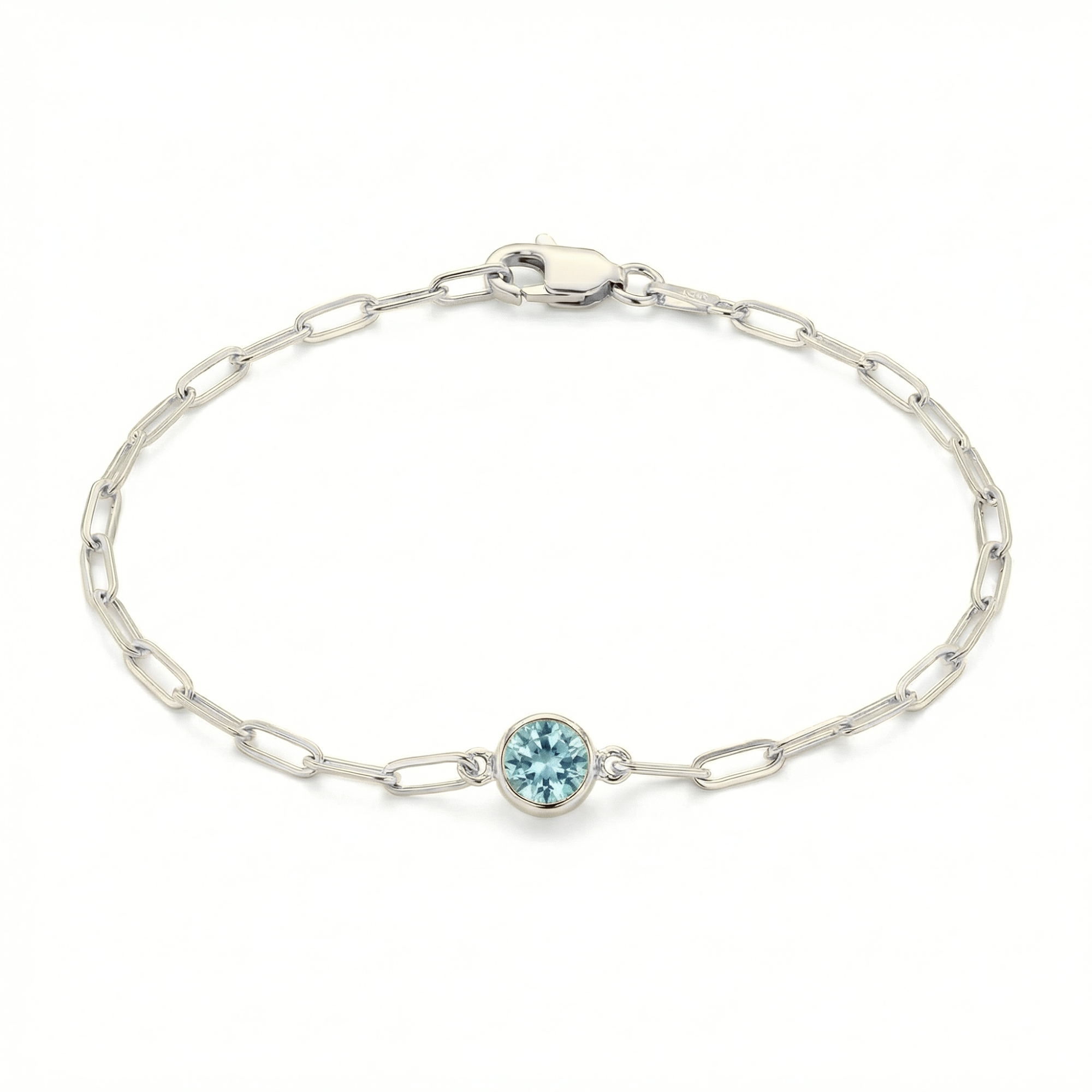 The Paperclip Bezel Bracelet | Aquamarine