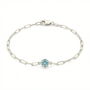 The Paperclip Bezel Bracelet | Aquamarine
