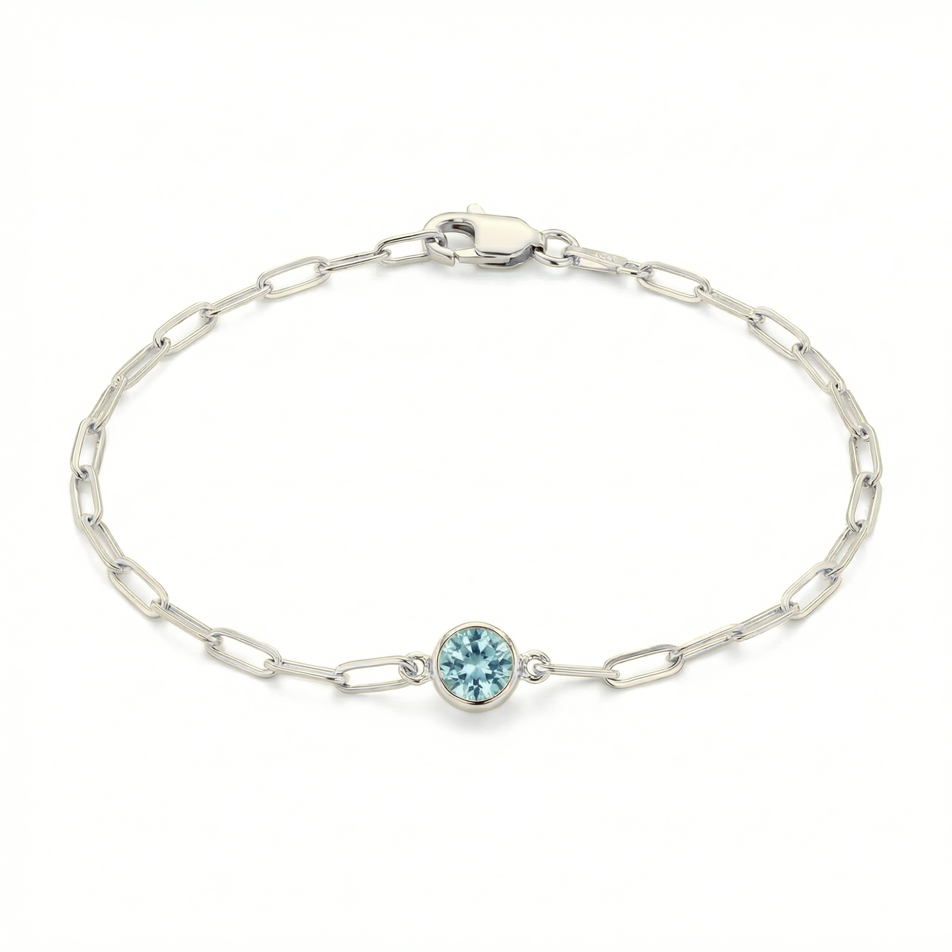 The Paperclip Bezel Bracelet | Aquamarine