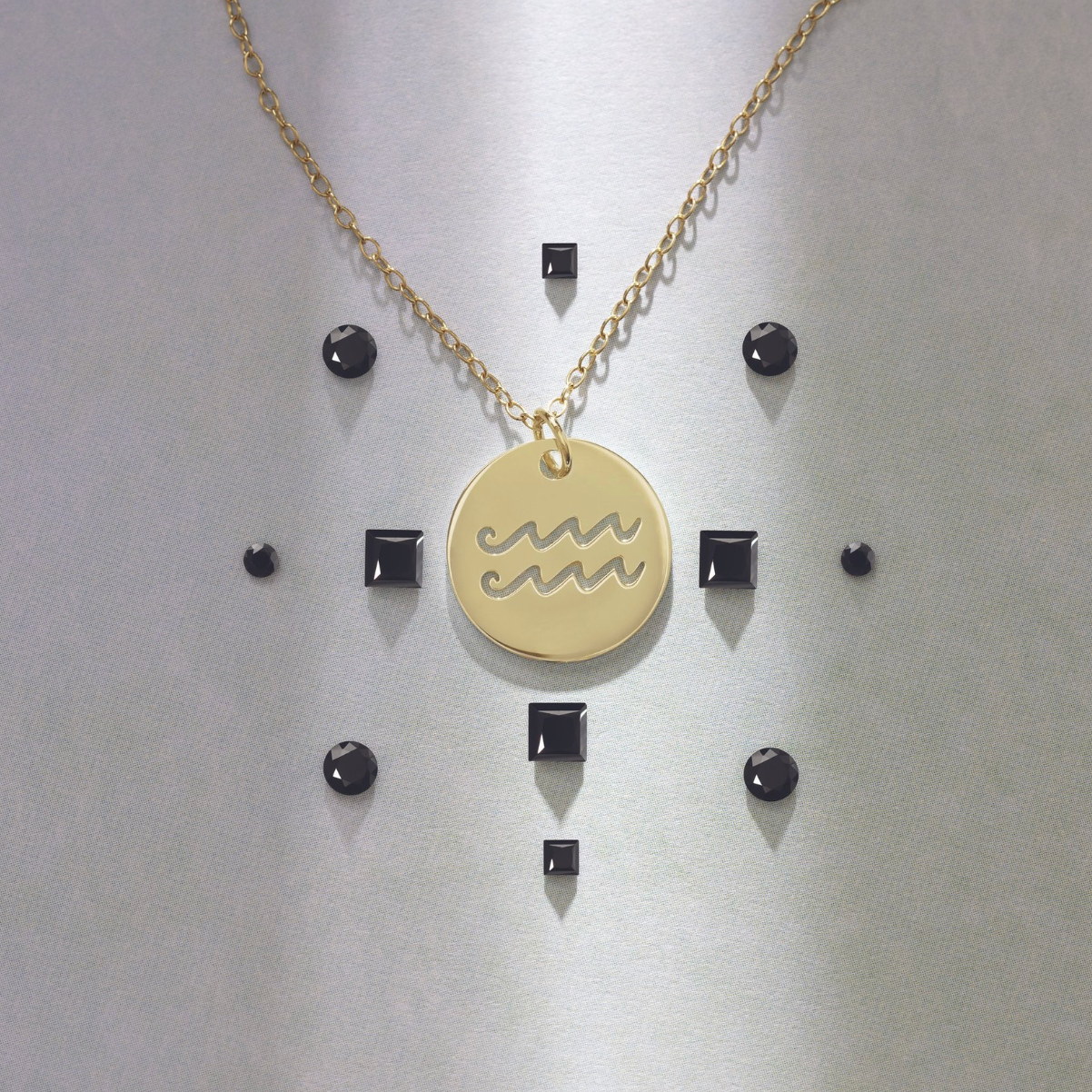 The Zodiac Necklace | Aquarius | 14K Gold