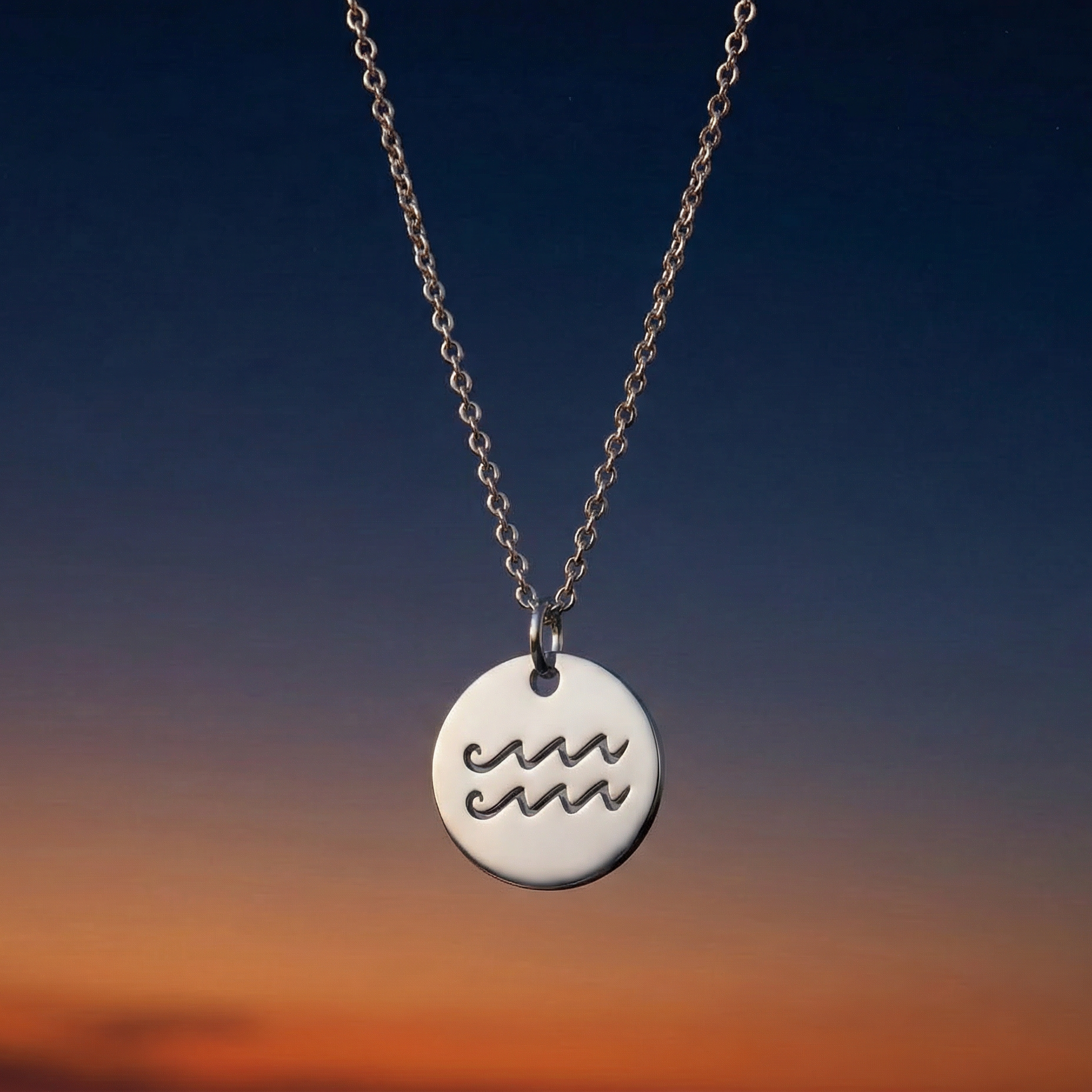 The Zodiac Necklace | Aquarius | Sterling Silver