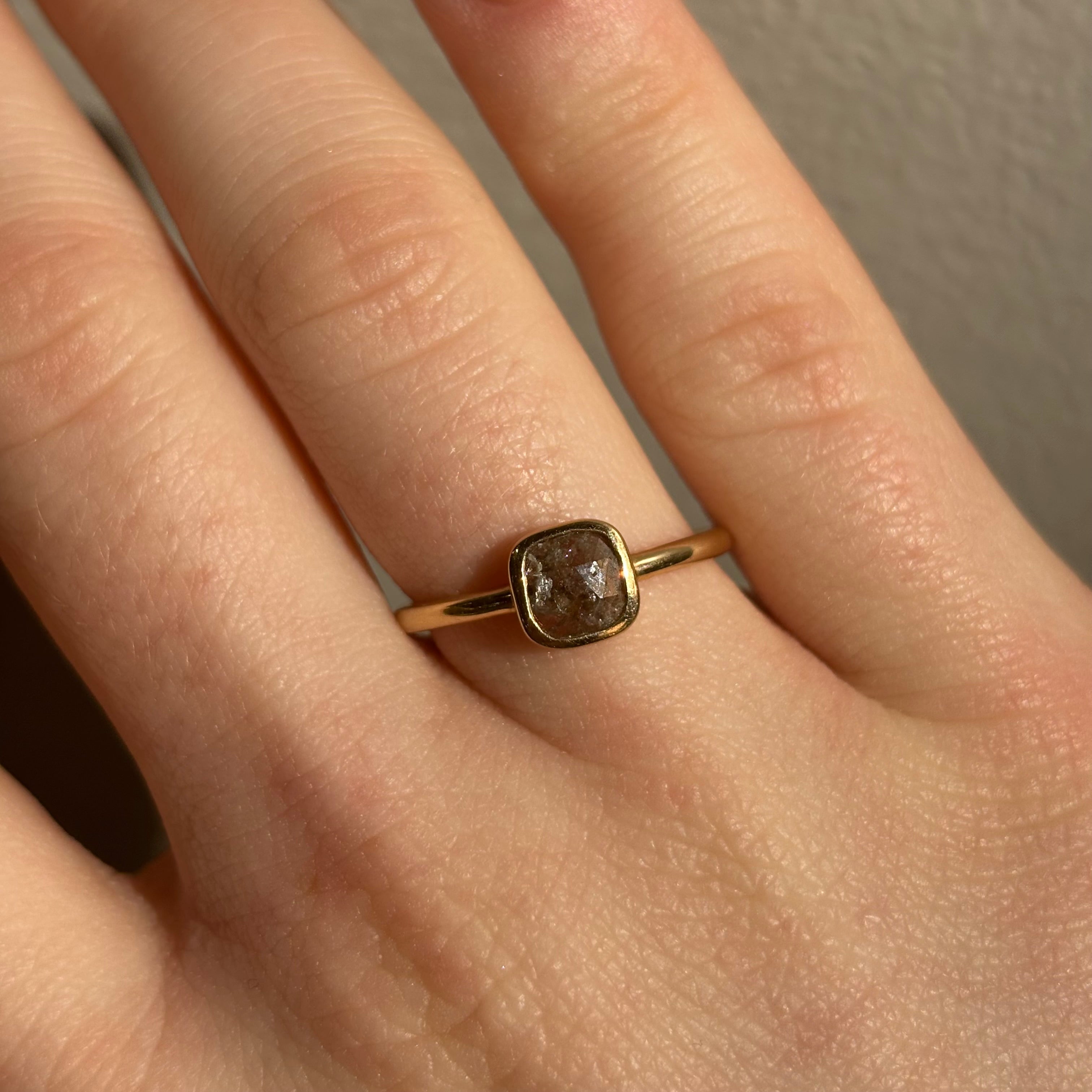 Cushion Cut Salt and Pepper