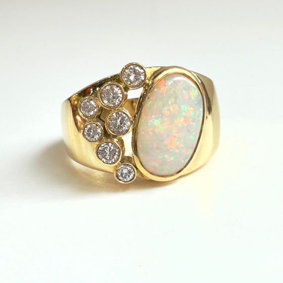 Opal and Diamond Ring