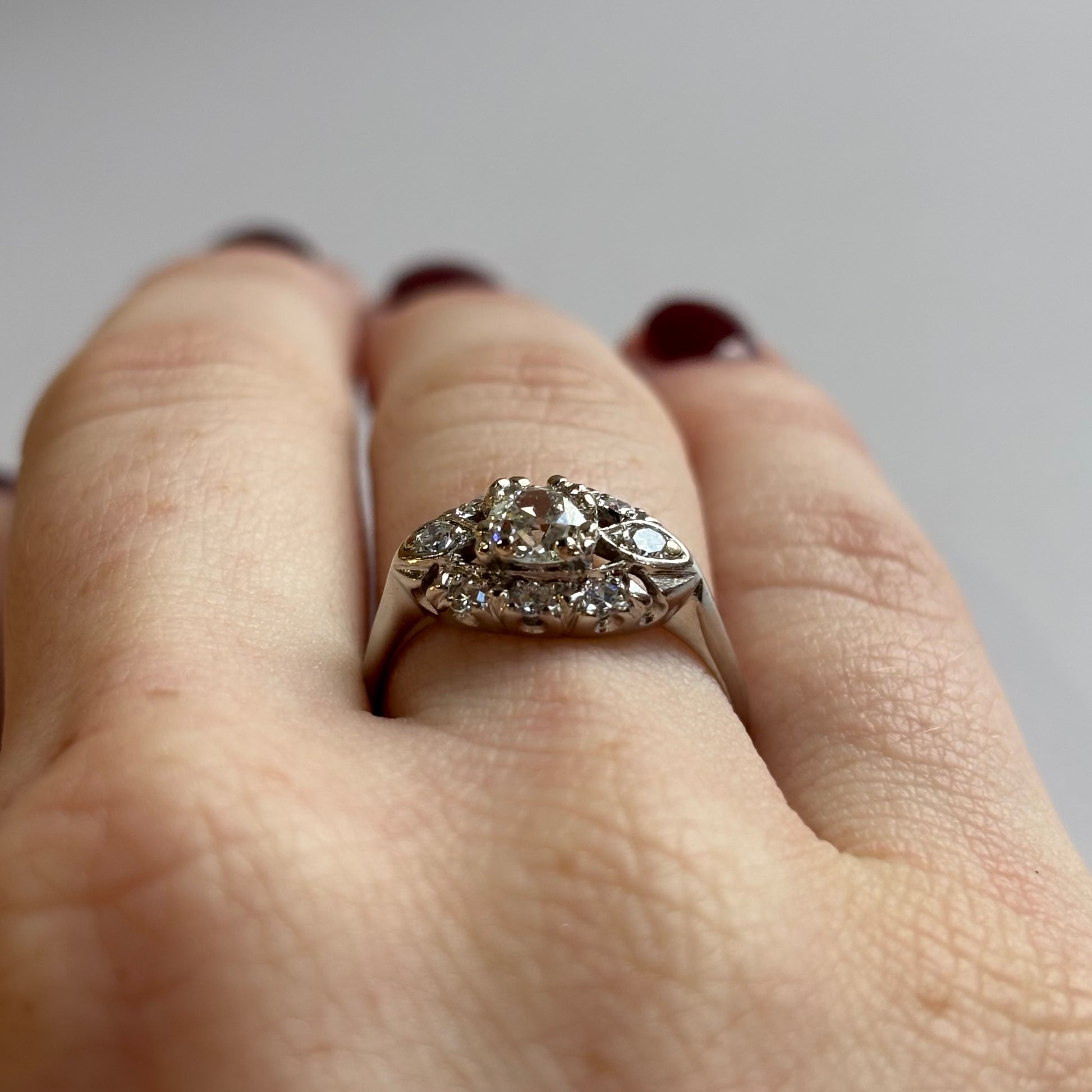 Art Deco 0.65CTW Diamond Engagement Ring | Platinum | Vintage