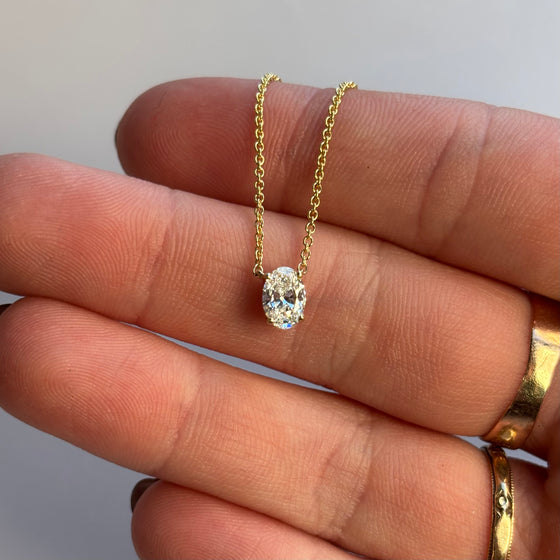 .50 Oval Diamond Necklace